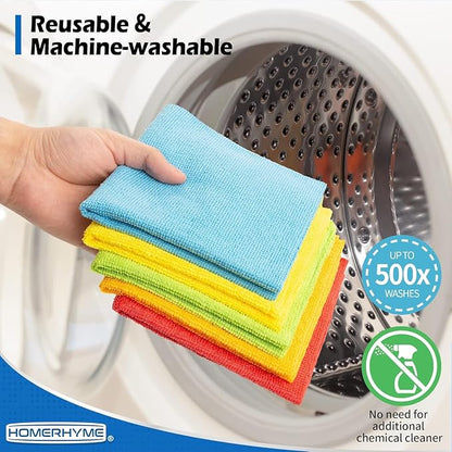 Microfiber Cleaning Cloth, 200 Pack Cleaning Rags Microfiber Towel Bulk Absorbent Lint-Free Wash Cloths, All-Purpose Towels for Cars, Shop, Automotive, Garage, Home & Kitchen