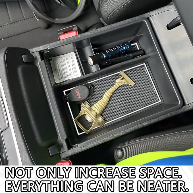 HGWEI Center Console Organizer Compatible with 2022-2024 Hyundai Tucson & Santa Cruz 2022-2025 Interior Accessories Armrest Storage Box Insert Tray (Not for 2025 Limited/Hybrid/Plug-in Hybrid) White