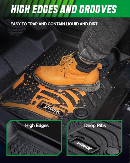 VIWIK All Weather Floor Mats for 2021-2026 Kia Sorento 6&7 Seats (Hybrid Model),Custom Fit Car Mats TPE Floor Liners Full Set 1st 2nd 3rd Row