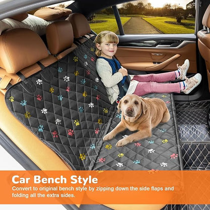 URPOWER Dog Car Seat Cover for Pets 100% Waterproof Seat Cover Hammock 600D Heavy Duty Scratch Proof Nonslip Durable Soft Back Seat Covers for Cars Trucks and SUVs