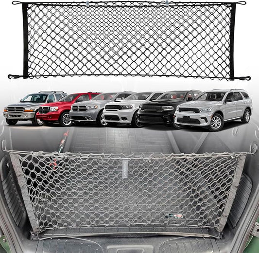 Envelope Style Trunk Mesh Cargo Net for Dodge Durango SXT GT SRT 1998-2026 - Car Accessories - Premium Trunk Organizers and Storage - Cargo Net for SUV - Vehicle Carrier Organizer for Dodge Durango