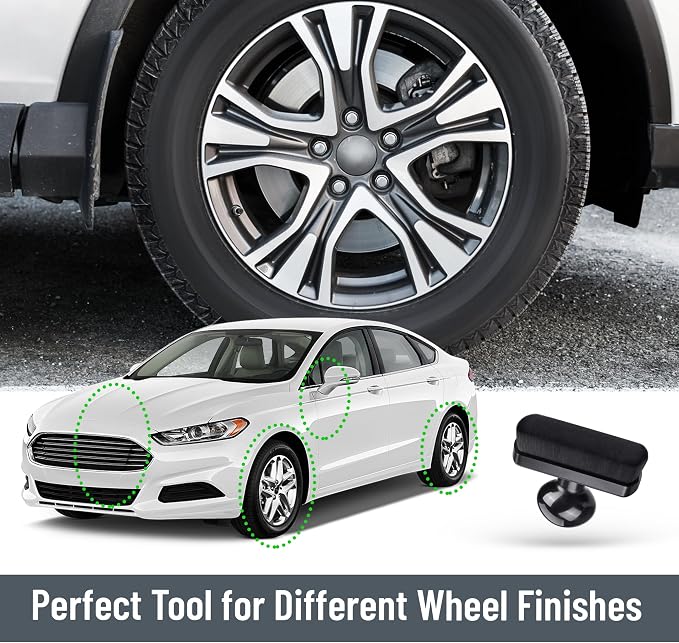 BABYSHEEP Car Tire Shine Applicator,Large Vegan Tire Shine Brush - Automotive Tire Dressing Applicator Brush with Storage Stand for Tire Detailing & Car Wash Kit, Black, 3.6 Inch Length (Black)