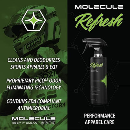 Molecule Complete Care Kit | Performance Apparel Care |16 Ounce Wash, Refresh, and Protector | 4 Ounce Spot Cleaner | Cleans, Protects, and Deodorizes Race Suits | Removes & Repels Stains | 1 Kit