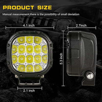 BIGLION.X 4 Inch 160W 18800LM Round LED Offroad Lights Driving Spotlights Fog Light Super Bright Bumper Off Road Driving Light with Wiring Harness IP68 for Pickup Trucks SUV ATV UTV