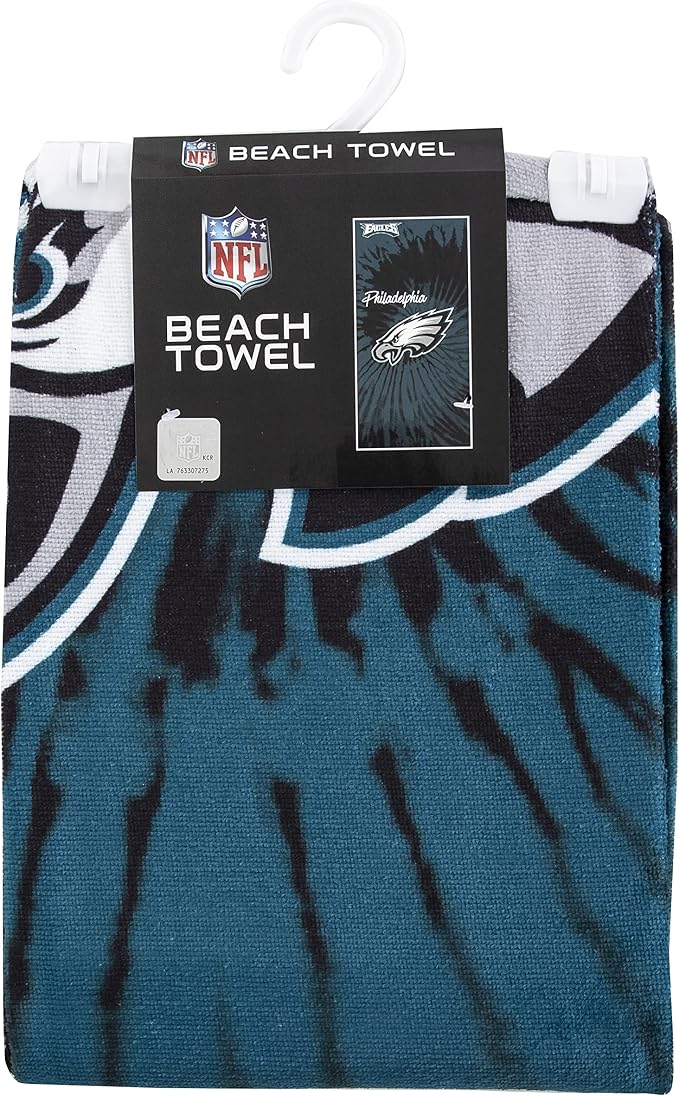 Northwest NFL Philadelphia Eagles Unisex-Adult Beach Towel, 30" x 60", Psychedelic