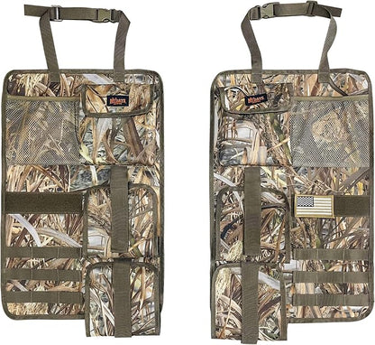 MYDAYS 2 Pack Tactical Seat Back & Front Seat Gun Organizer with Molle Panel Vehicle Gun Holders for Hunting Rifles & Shotguns (Camo)