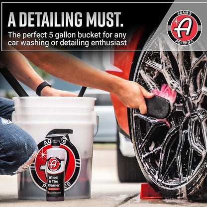 Adam's Polishes Wash Bucket (5 Gallon Bucket + Grit Guard) - Car Detailing Tool for Car Washing & Garage Storage | Stores Car Wash Soap, Foam Cannon, Foam Gun, Microfiber Towels & More