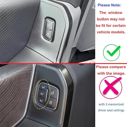 Savadicar Red Carbon Fiber Interior Accessories - Door Window Button Panel Trim Cover for Ford F150 (2021-present) - Premium Texture Interior Decor Upgrade Kit, 4-Piece Set