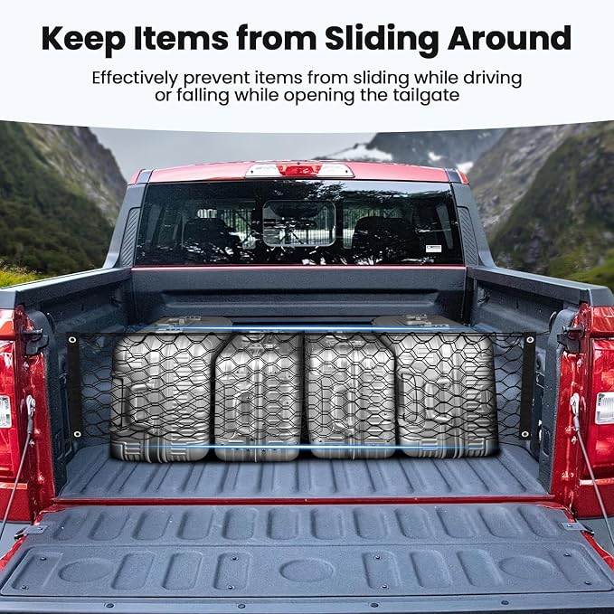 Canvcle Trunk Cargo Net for 2022-2025 2026 Ford Maverick Accessories Envelope Style Mesh Trunk Net Organizer and Storage Stretchable Adjustable Elastic Nylon Rear Cargo Netting with Hooks
