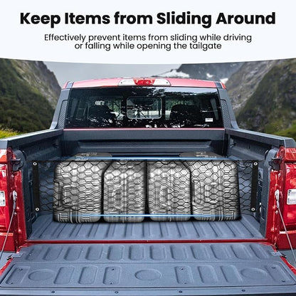 Canvcle Trunk Cargo Net for 2022-2025 2026 Ford Maverick Accessories Envelope Style Mesh Trunk Net Organizer and Storage Stretchable Adjustable Elastic Nylon Rear Cargo Netting with Hooks