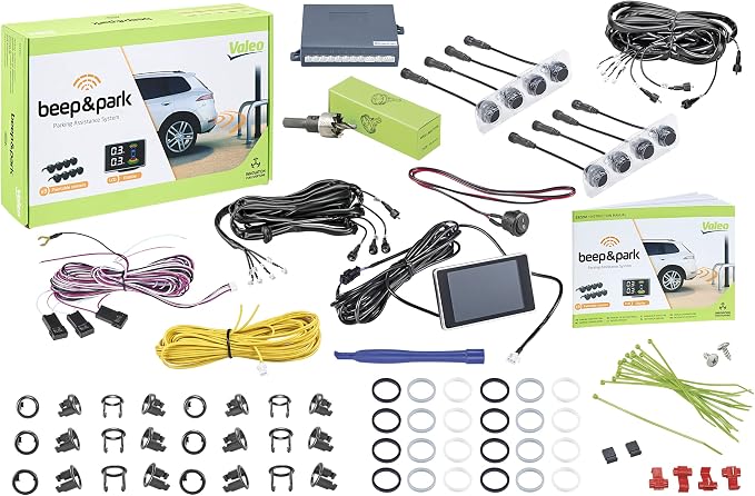 VALEO 632202 - Parking Assistance System - BeepandPark Kit: 8 Sensors + 1 LCD display - Front and Rear Installation