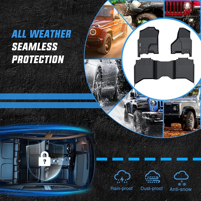 Nilight TPE Floor Mats for Dodge Ram 1500 2500 3500 Crew Cab 2012 2013 2014 2015 2016 2017 2018, Ram 1500 Classic 2019 2020 2021 2022 2023 All Weather Custom Fit Heavy Duty Floor Liners