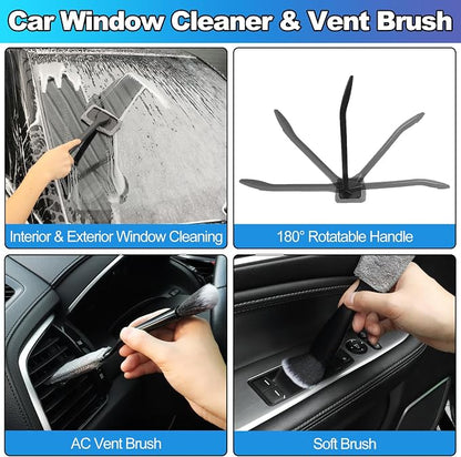 Car Cleaning Kit, Car Detailing Kit with Car Vacuum 8000PA High Suction, Car Interior Cleaning Supplies with Detailing Brushes, Windshield Cleaner Tool, Car Accessories for Men & Women