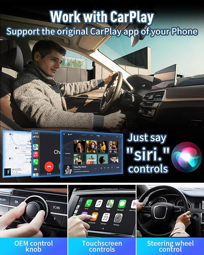 Wireless CarPlay Adapter for Apple CarPlay, Converts Wired CarPlay to Wireless, Plug and Play, No Latency, Auto Connect Easy Setup Fit for Cars with Built-in CarPlay and iPhone iOS 10+ (Grey)