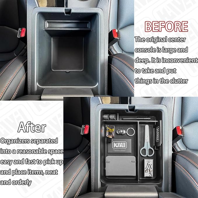 HGWEI Center Console Organizer Compatible with Honda Pilot 2023 2024 2025 2026 and Ridgeline/Passport 2024 2025 2026 Interior Accessories Insert Armrest Storage Box Tray, Black