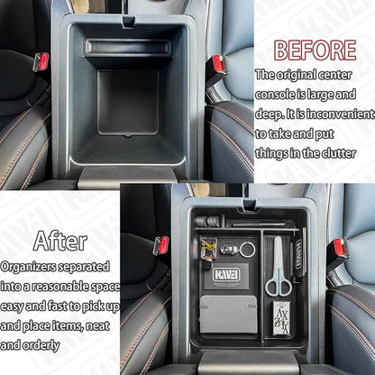 HGWEI Center Console Organizer Compatible with Honda Pilot 2023 2024 2025 2026 and Ridgeline/Passport 2024 2025 2026 Interior Accessories Insert Armrest Storage Box Tray, Black