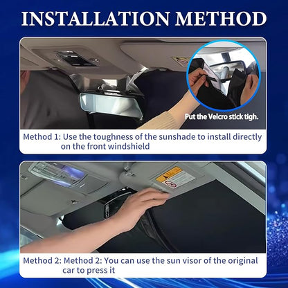 Windshield Sun Shade for Cadillac SRX 2010-2025 & Lincoln MKC 2015-2019 / MKX 2007-2018, Front Windshield Sunshade with Full Coverage Reflective Polyester Material Blocks Heat & Sunlight