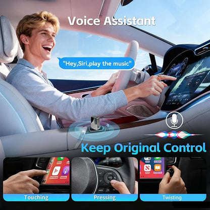 Wireless CarPlay Adapter for iPhone - Wired to Wireless CarPlay,Plug & Play,Fast & Stable Connection,Mini USB & Reset Button,Compatible with Cars 2016+ (iOS Only)