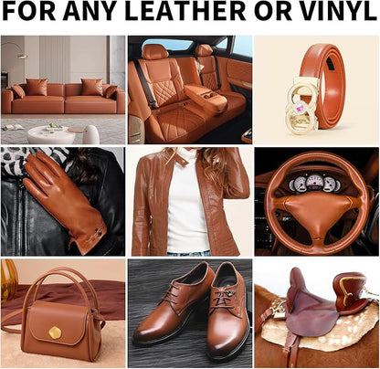 SHADAIWUYU 8.5oz Leather Recoloring Balm with 100ml Mink Oil,Light Brown Leather Repair kit for Furniture and Car Interior,Leather Couch Scratch Repair,Leather Dye Paint,Mink Oil for Leather