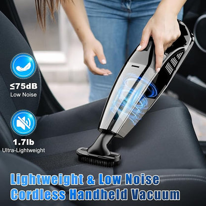Upbooz Handheld Vacuum Cordless Rechargeable Portable Car Vacuum, 7500Pa Powerful Suction Mini Hand Held Vacuum, 670ML Cup Lightweight Small Vacuum Cleaner for Car/Office/Home, Pet Hair