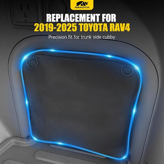 MIKKUPPA RAV4 Trunk Upgrade - Trunk Organizer Pocket Bag Replacement for 2019-2025 Toyota RAV4 Accessories Multifunction Side Cubby Storage Bag(1 Pc)