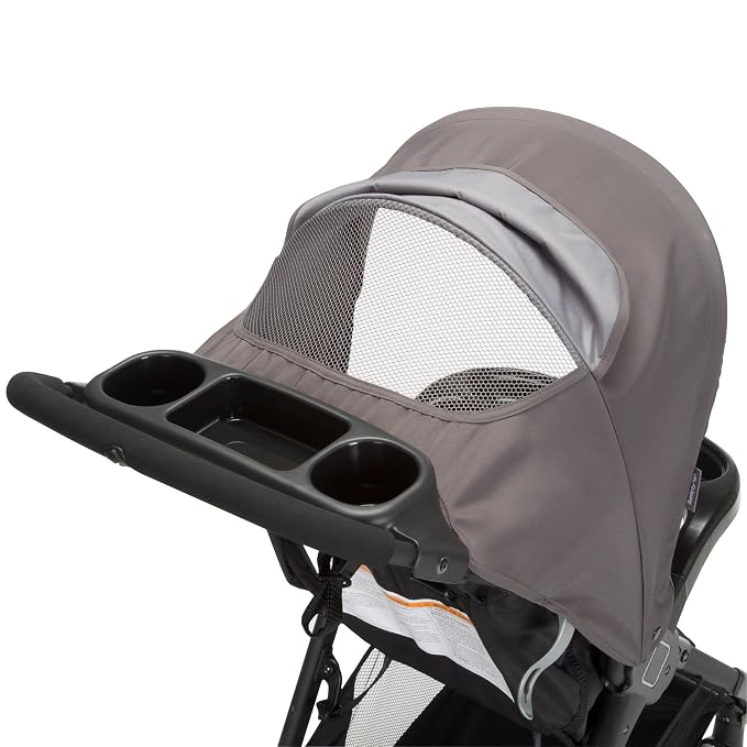 Safety 1st Smooth Ride Travel System Stroller and OnBoard FLX Infant Car Seat, Newborn to Toddler Baby Combo, Easy-Install, Large Canopy, Ample Storage, Foldable, Rear-Facing 4-30 lbs, Monument