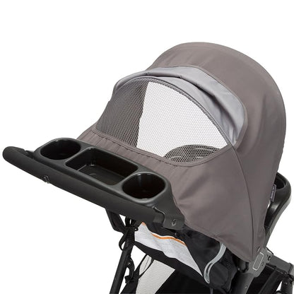 Safety 1st Smooth Ride Travel System Stroller and OnBoard FLX Infant Car Seat, Newborn to Toddler Baby Combo, Easy-Install, Large Canopy, Ample Storage, Foldable, Rear-Facing 4-30 lbs, Monument