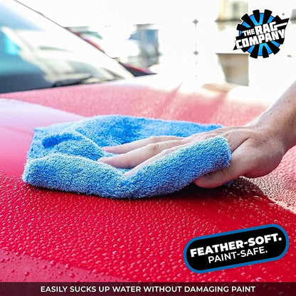 The Rag Company - Eagle Edgeless 500 (3-Pack) Professional Korean 70/30 Blend Super Plush Microfiber Detailing Towels, 500GSM, 16in x 24in, Blue