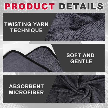 Microfiber Cleaning Cloth, 36"x 24" Extra Large Microfiber Towels, Ultra Absorbent Car Washing Towels, Reusable Lint Free Streak Free Cleaning Rags for Car, Kitchen, and Window, 1300 Washes