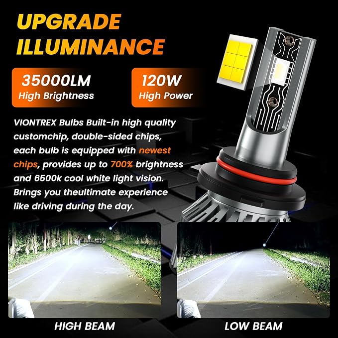 High Low Beam Fog Light Bulbs Set Fit for Subaru Outback 2005 2006 2007 2008 2009 2010 2011 2012 2013 2014 Car Driving Light Bulb,6500K White Car Lamp Bulb Kit,Plug and Play,IP68 4-Pack