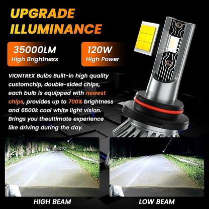 High Low Beam Fog Light Bulbs Set Fit for Subaru Outback 2005 2006 2007 2008 2009 2010 2011 2012 2013 2014 Car Driving Light Bulb,6500K White Car Lamp Bulb Kit,Plug and Play,IP68 4-Pack