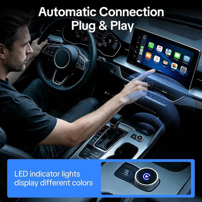 Wireless CarPlay & Android Auto Adapter, 2026 Upgraded 2-in-1 Wireless CarPlay Adapter, Mini Plug & Play, Fast Auto-Connect & No Latency, Easy Setup, Wide Vehicle Compatibility USB & USB-C Port