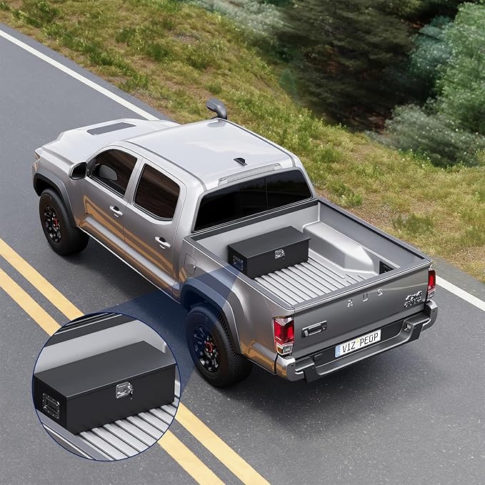 Yizosh 30 Inch Steel Heavy Duty Truck Bed Tool Box, Trailer Tongue Tool Box with Lock and Keys, Tool Box for Storage, Utility Trailer Tool Box for Truck, Pickup, RV, Trailer
