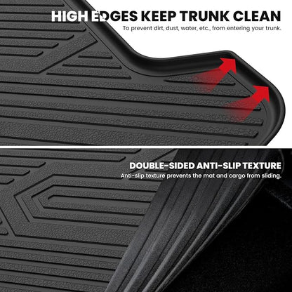 LASFIT Cargo Mat for Kia EV6 2024 2023 2022, All Weather TPE Custom Fit Easy Clean Car Trunk Mat for Kia EV6 2022-2024 Cargo Liner, Black