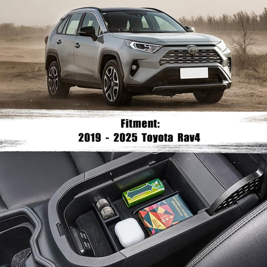 Center Console Organizer Tray Compatible with Toyota RAV4 2025 2024 2023 2022 2021 2020 2019 Armrest Storage Box Insert Tray Secondary Interior Accessories