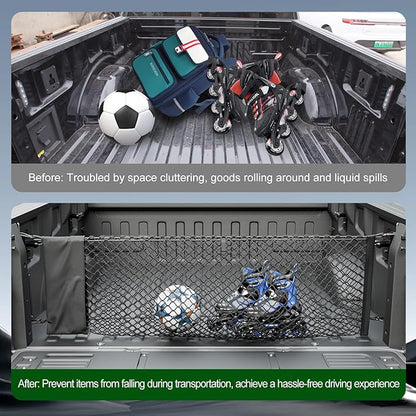 xipoqix Truck Bed Cargo Net 49.21 x 18.11 Inch Compatible with 2015-2026 Ford F150 Truck Bed Organizer Mesh Net Replacement for 2015-2026 Ford F-150 Accessories