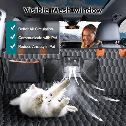 Chumajor XL Back Seat Extender for Dogs-Supports 400lb,Waterproof Dog Car Seat Cover Hard Bottom-Detachable,600D Oxford Cloth Proof Nonslip Soft,Dog Hammock for Car,SUVs