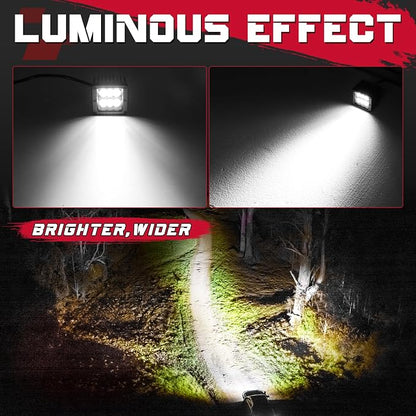 LED Cubes, OFFROADTOWN 3inch 120W CREE LED Pods Driving Lights Cubes Ditch Light Off Road Lights Reverse Light for Truck Pickup UTV ATV SUV Boat 4x4 Car - Driving Flood