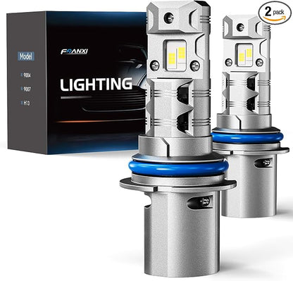 FRANXI 9007/HB5 LED Bulbs fog light bulb, Hi/Low Beam, 1:1 Mini Size, 60W Super Bright 6000K Cool White Plug and Play, IP67 Waterproof Accessory Light., Pack of 2