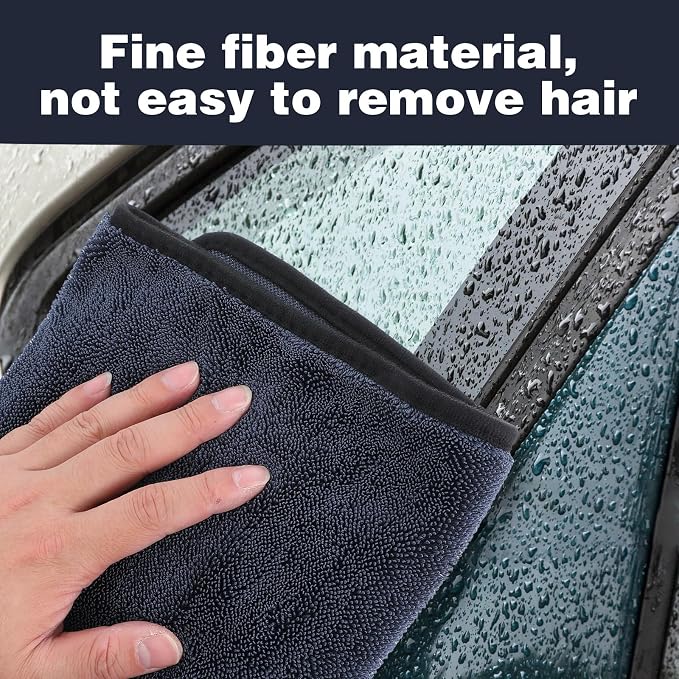 4 Pack 36x24 Inch Large Microfiber Car Drying Towels, Microfiber Towels for Cars, Ultra Absorbent, Streak Free, Scratch Free, Lint Free, Quick Dry, Multi-Purpose