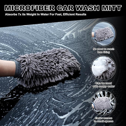 9Pcs Car Wheel & Tire Brush Kit, Wheel Cleaner Brush, Soft-bristled Rim Brush, Tire Shine Applicator Pad, Car Wash Mitt, Towel, Car Detailing Cleaning Wash Brush Supplies Kit