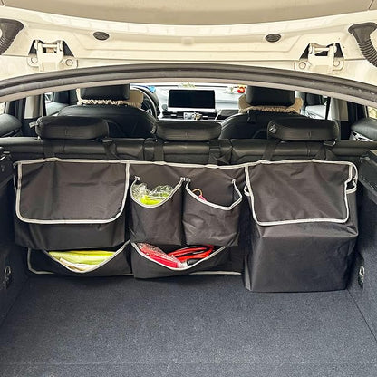 Car SUV Backseat Trunk Organizer Hanging Bag,6 Nylon Fabric Pockets, Interior Storage Organizer Accessories, For SUV, Jeep, MPV, Space Saving Design