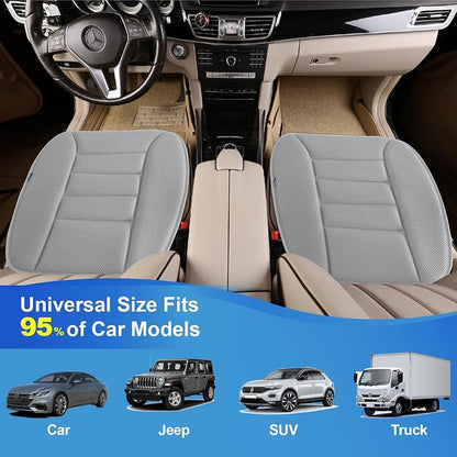 Lofty Aim Premium Car Seat Cushion, Driver Cushion with Comfort Memory Foam & Non-Slip Rubber Bottom, Car Seat Pad Works with 95% of Vehicles and Office Chair or Home - 4D Gray
