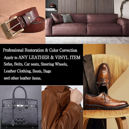 Leather Recoloring Balm - Leather & Vinyl Repair Balm for Furniture, Couches,Car Seats, Auto Interior & Accessories, Restores Faded, Worn, Scratched and Cracked Leather Surfaces (Tan)