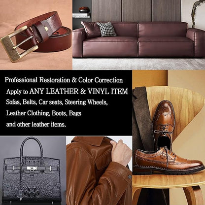 Leather Recoloring Balm - Leather & Vinyl Repair Balm for Furniture, Couches,Car Seats, Auto Interior & Accessories, Restores Faded, Worn, Scratched and Cracked Leather Surfaces (Beige)