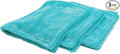 Griot's Garage PFM Edgeless Detailing Towels for Car Cleaning and Detailing, Scratch-Free, Machine-Washable, Small, 16” x 9”, Set of 3, 55527