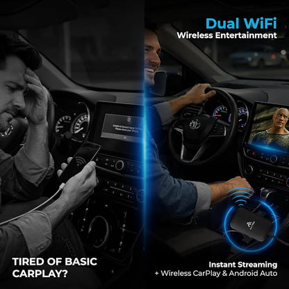 AUTOSKY LITE Box Dual Plus 2026 – Wireless CarPlay & Android Auto Adapter – Dual WiFi Module – Netflix & YouTube Support – Stable Connection, No Reconnect Needed