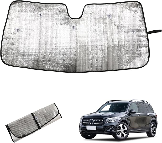 Windshield Sun Shade Compatible with Mercedes-Benz GLB 2023-2025 Foldable Front Windshield Sunshade Protector, Block UV Rays Keep Your Car Cooler