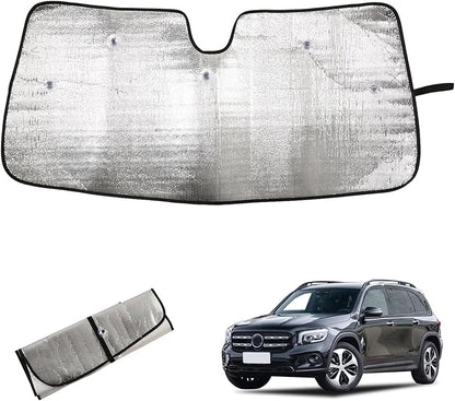 Windshield Sun Shade Compatible with Mercedes-Benz GLB 2023-2025 Foldable Front Windshield Sunshade Protector, Block UV Rays Keep Your Car Cooler