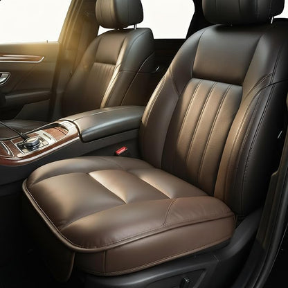 CORRIDOR Genuine Leather Seat Cushion for Car - Handmade - Relieve Hip, Pressure and Sciatica Pain - Ideal for Lower Back Pain - for Office Chair and Car Seat (Coffee Brown, Cushion)